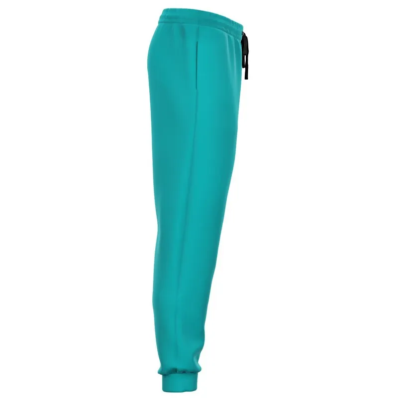 Bright Green Cyan Joggers | Unisex | with PLUS sizes | Bright Pure Green Cyan | C100M0Y38K0