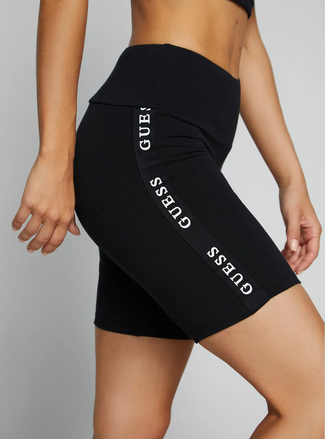 Eco Black Aline Active Logo Bike Shorts