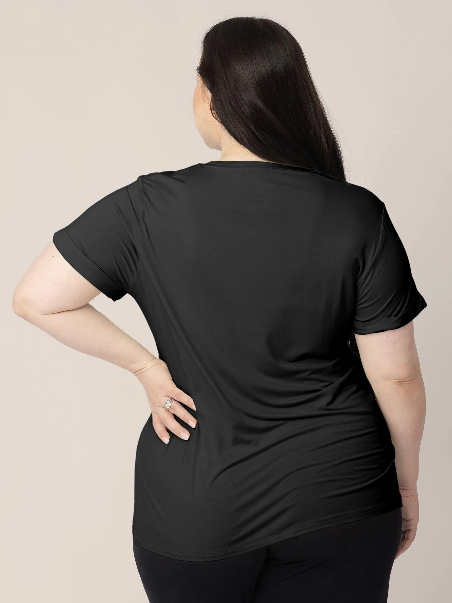 Everyday Asymmetrical Nursing T-shirt | Black