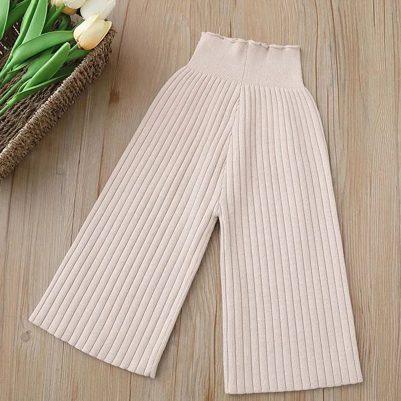 Girls Knitted Wide Leg Pants