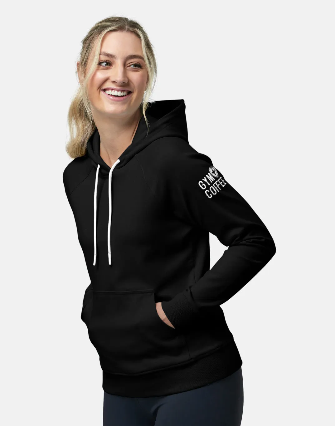 Gym Coffee Chill Pullover Hoodie (Womens) - Black