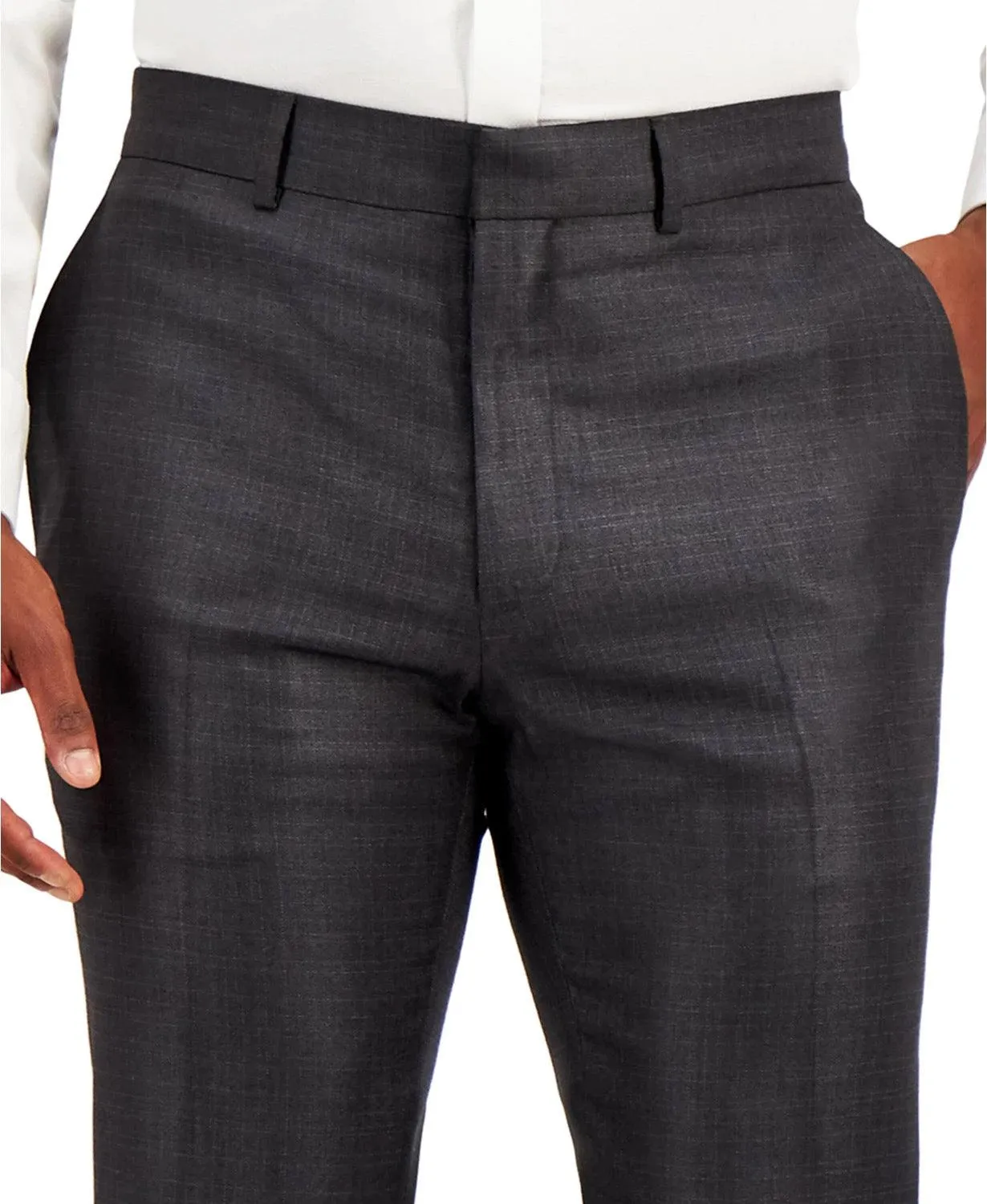 Kenneth Cole Reaction Mens Slim fit Dress Pants 36 / 30 Gun Metal Grey