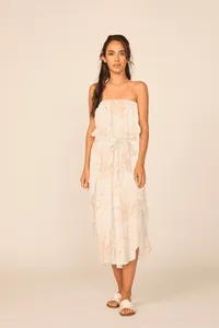Ocean Drive Sand Distressed Palm Leaf Jumpsuit