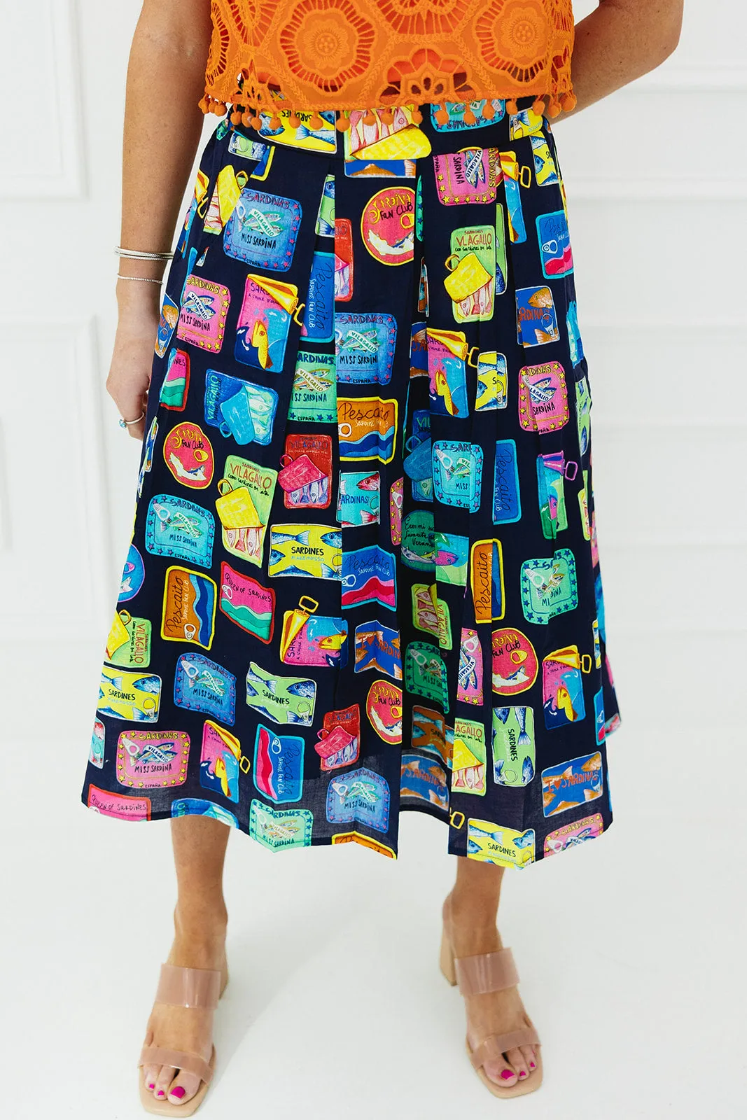 SKIRT OLIMPIA SARDINAS NAVY VOILE