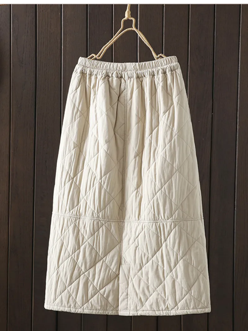 Women's Cozy and Stylish Winter Elastic Waist Quilted Skirt